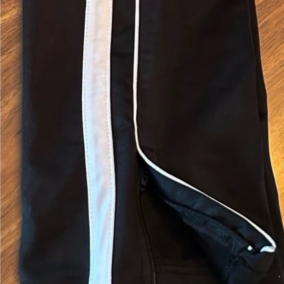 Boys Black and White Striped Track Pants - Picture 3 of 5